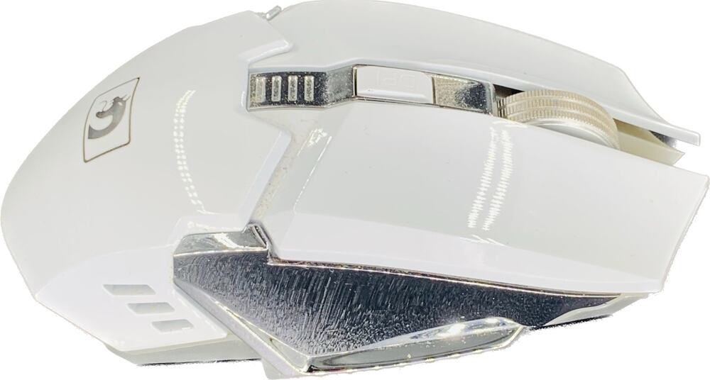 Mamba Wireless Mouse Gaming Computer White Silver Corded USB 5V DC Charging